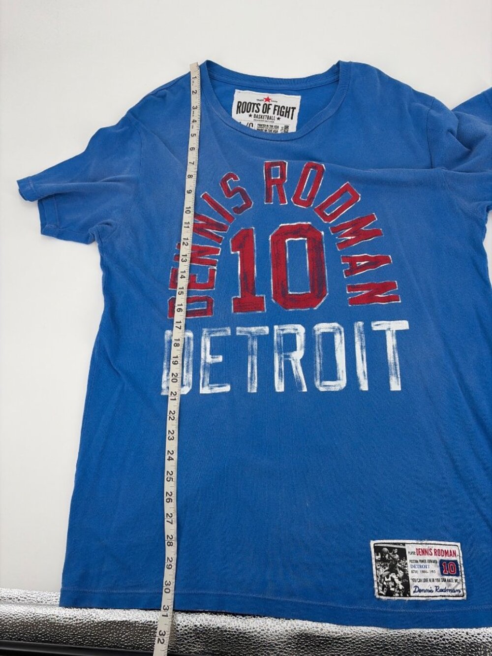 Roots Of Fight Dennis Rodman Detroit Pistons Basketball Mens Large T-Shirt Blue - Picture 6 of 6